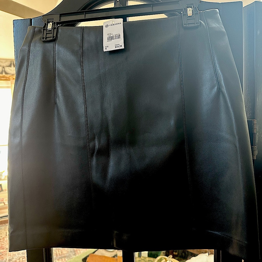 Faux Leather Short Skirt